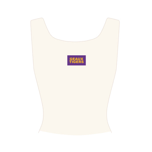 The Alli Ribbed Tank Geaux Tigers Woven Label | Youth Bone