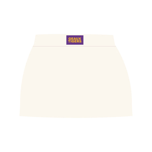 The Hayden High Waisted Skort Geaux Tigers Woven Label | Bone