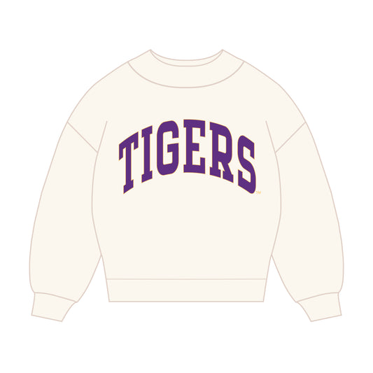 The Madi Classic Mockneck Tigers Applique | Bone