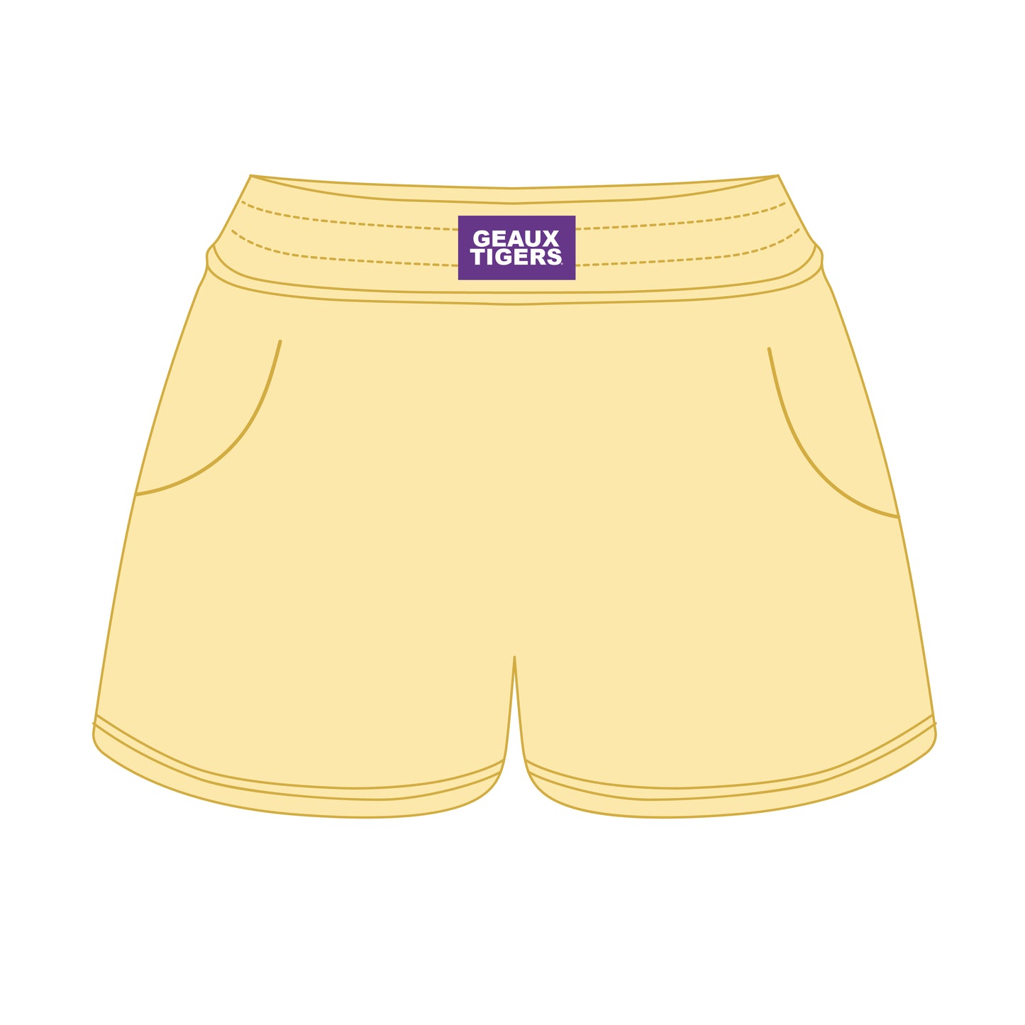 The Ava Airy Shorts Geaux Tigers Woven Label | Butter