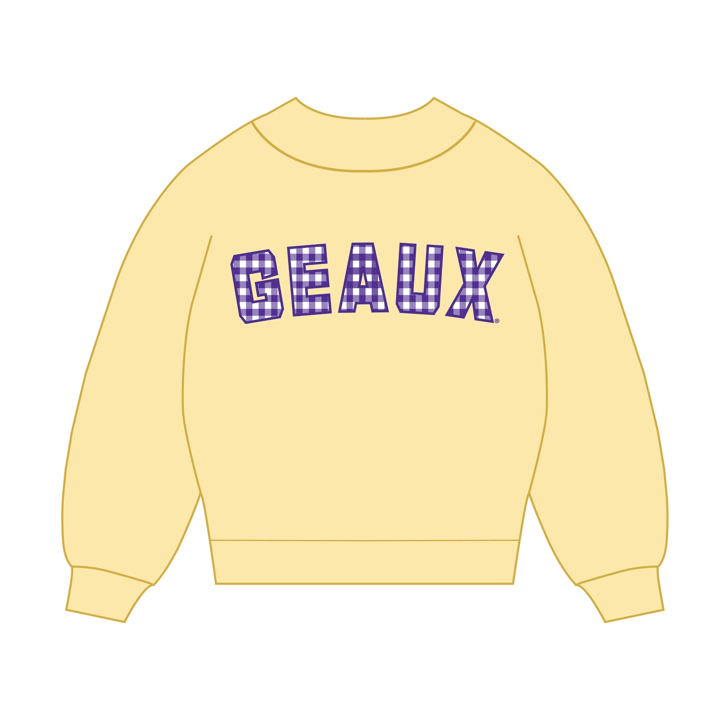 The Mallory Gingham Mockneck LSU | Butter