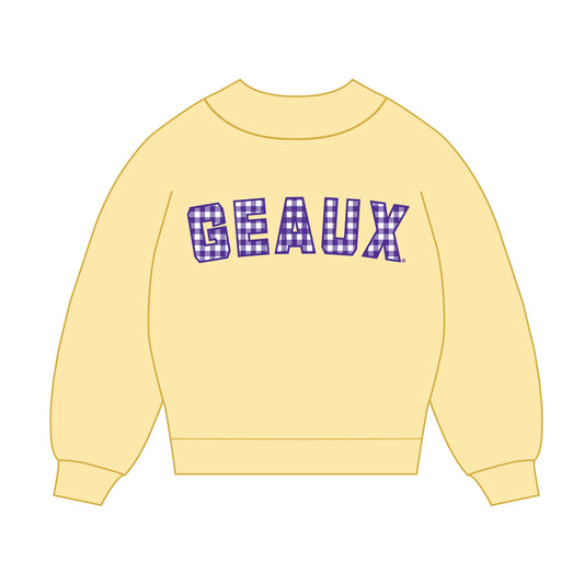 The Mallory Gingham Mockneck LSU | Youth Butter