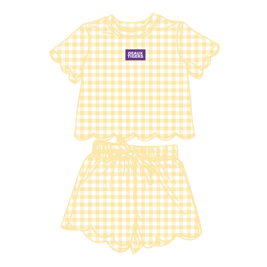 The Sue Scalloped Set Geaux Tigers | Youth Butter