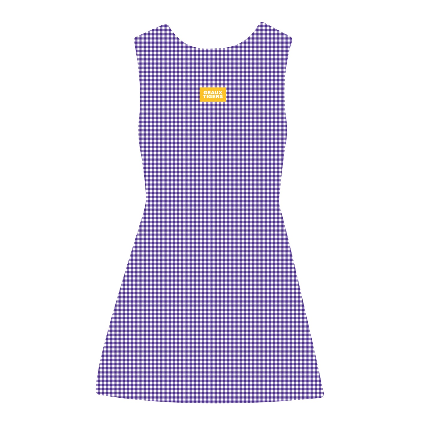 The Grace Gingham Dress Geaux Tigers Woven Label | Purple