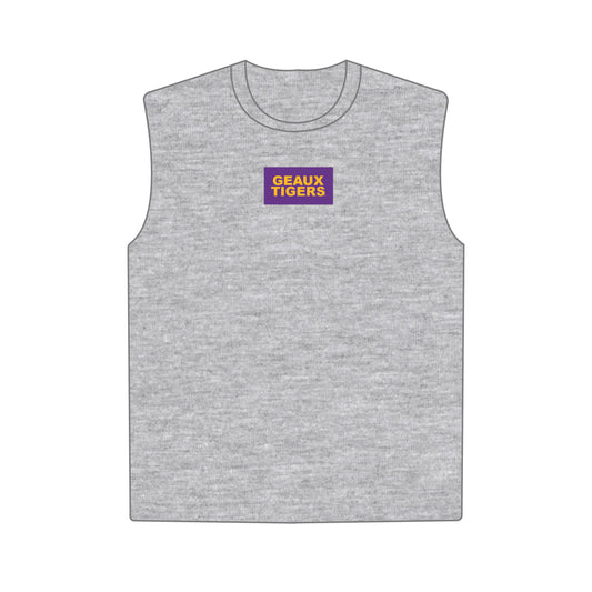 The Anna Active Tank Geaux Tigers Woven Label | Youth Heather Grey