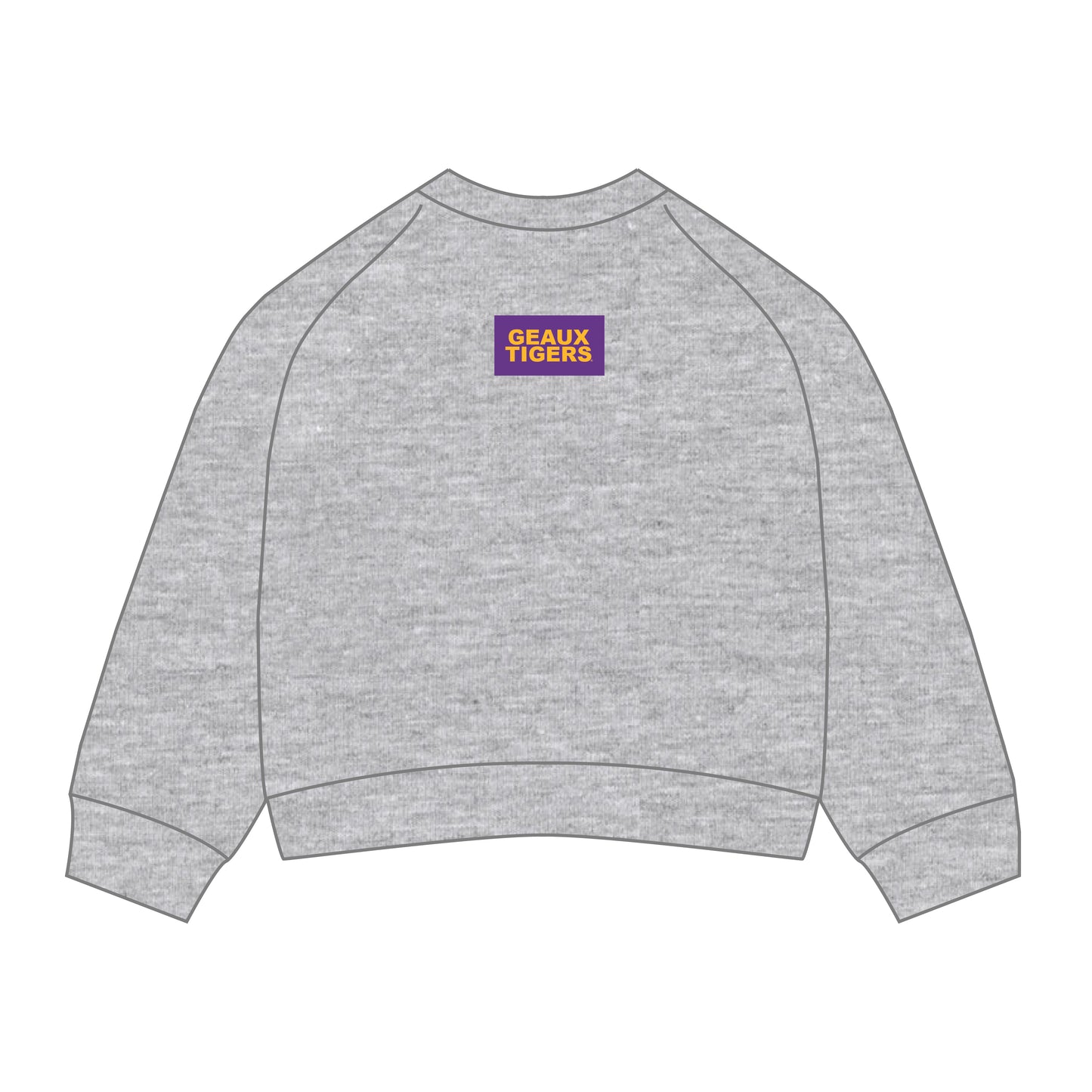 The Ava Airy Crewneck Geaux Tigers Woven Label | Heather Grey