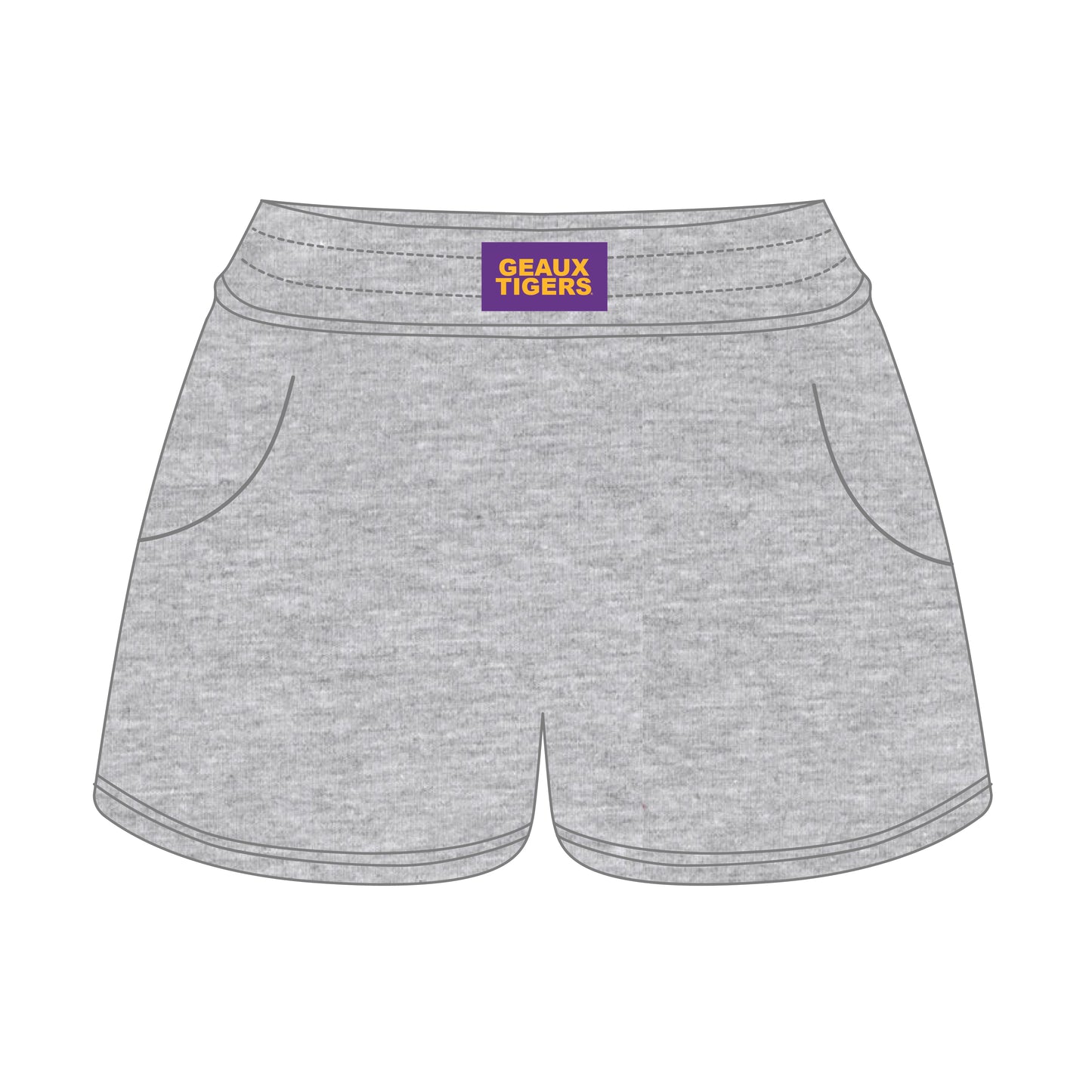 The Ava Airy Shorts Geaux Tigers Woven Label | Youth Heather Grey