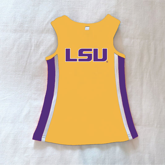 The Power Stripe Cheer Dress LSU | Youth Gold