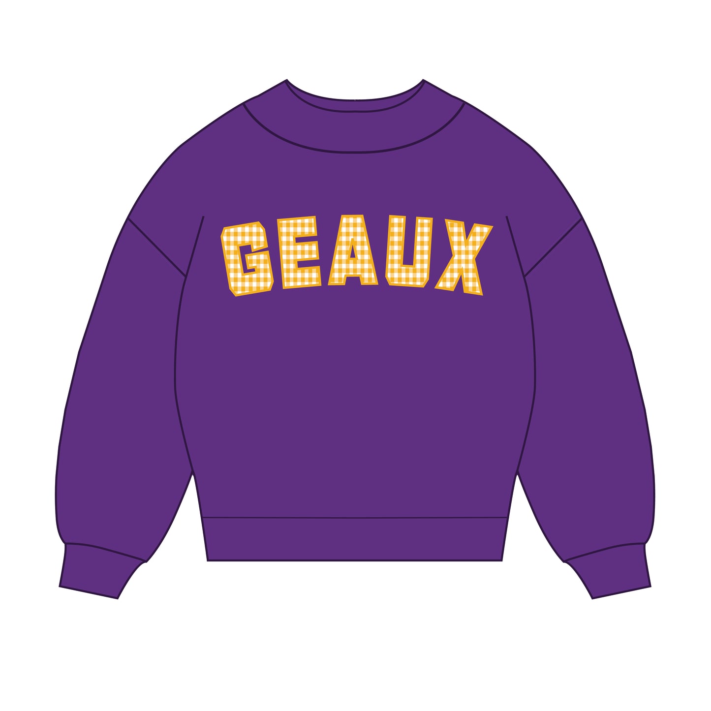 The Mallory Gingham Mockneck LSU | Youth Purple