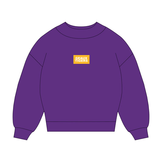 The Mary Mockneck Geaux Tigers Woven Label | Purple