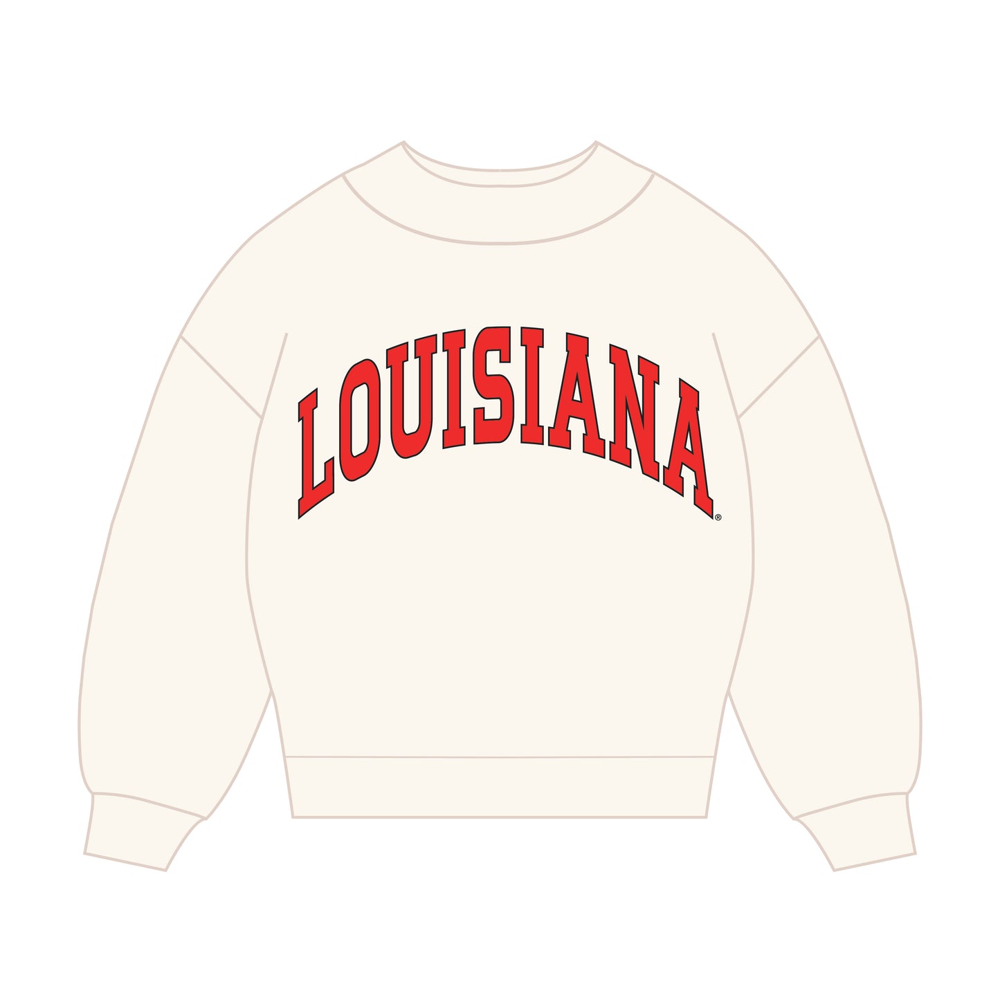 The Madi Classic Mockneck Louisiana Applique | Bone