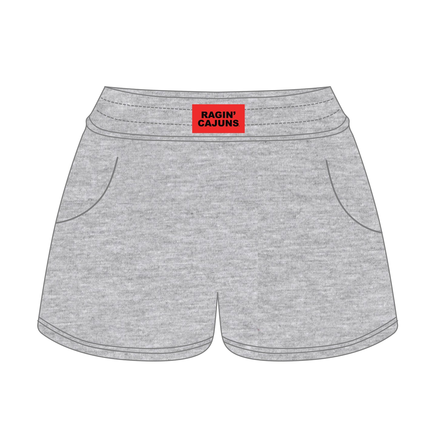 The Ava Airy Shorts Ragin' Cajuns Woven Label | Heather Grey