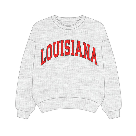 The Olivia Oversized Crewneck Louisiana | Ash