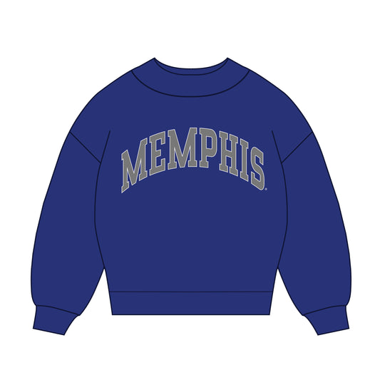 The Madi Classic Mockneck Memphis Applique | Royal Blue