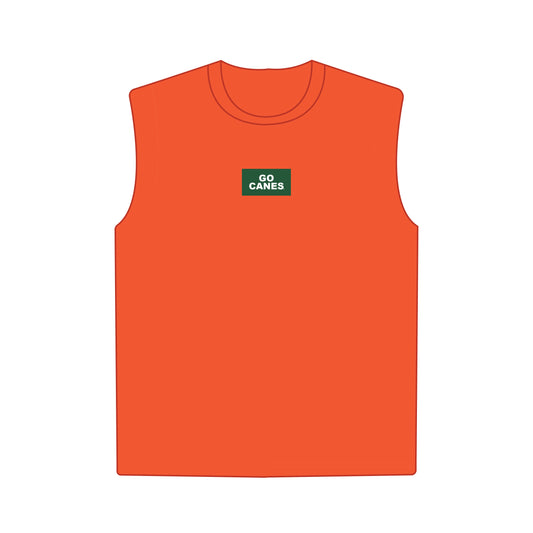 The Anna Active Tank Go Canes Woven Label | Orange
