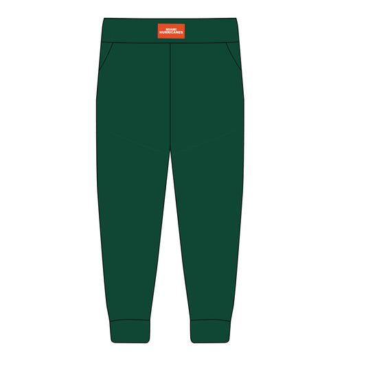 The Becca Joggers Miami Hurricanes Woven Label | Dark Green