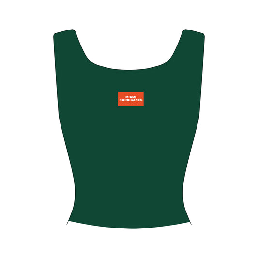 The Alli Airy Tank Miami Hurricanes Woven Label | Dark Green