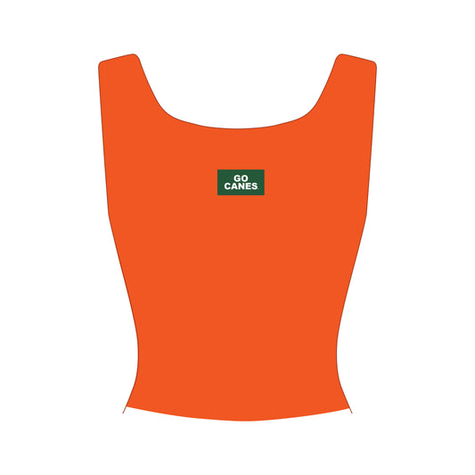 The Alli Airy Tank Go Canes Woven Label | Orange