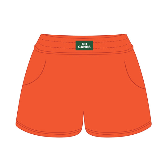 The Ava Airy Shorts Miami Hurricanes Woven Label | Orange