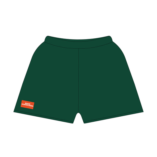 The Becca Shorts Miami Hurricanes Woven Label | Youth Dark Green