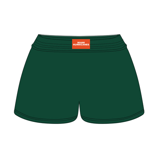 The Liz Nylon Shorts Miami Hurricanes Woven Label | Dark Green