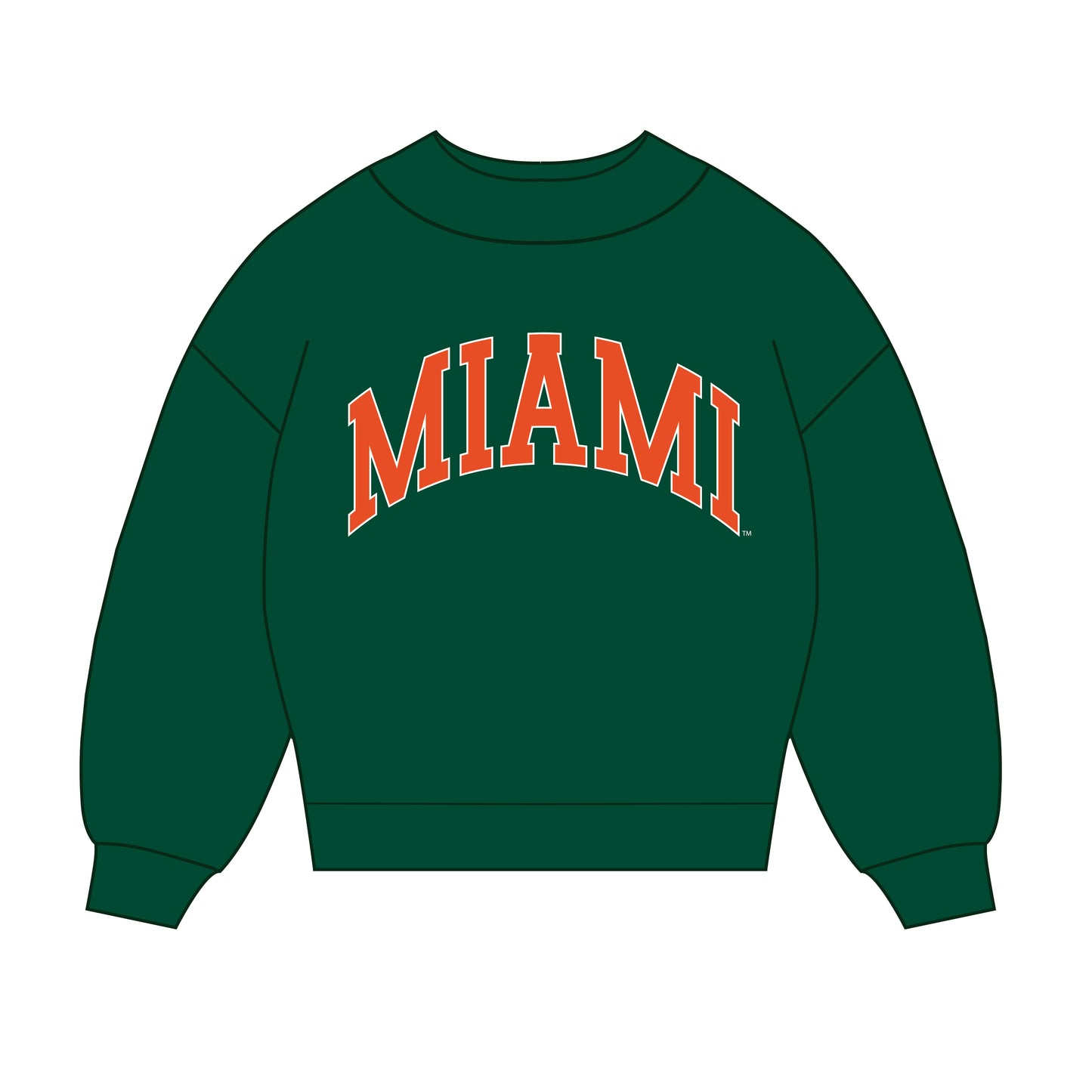 The Madi Classic Mockneck Miami Applique | Dark Green