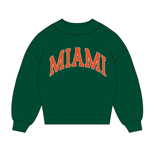 The Madi Classic Mockneck Miami Applique | Dark Green