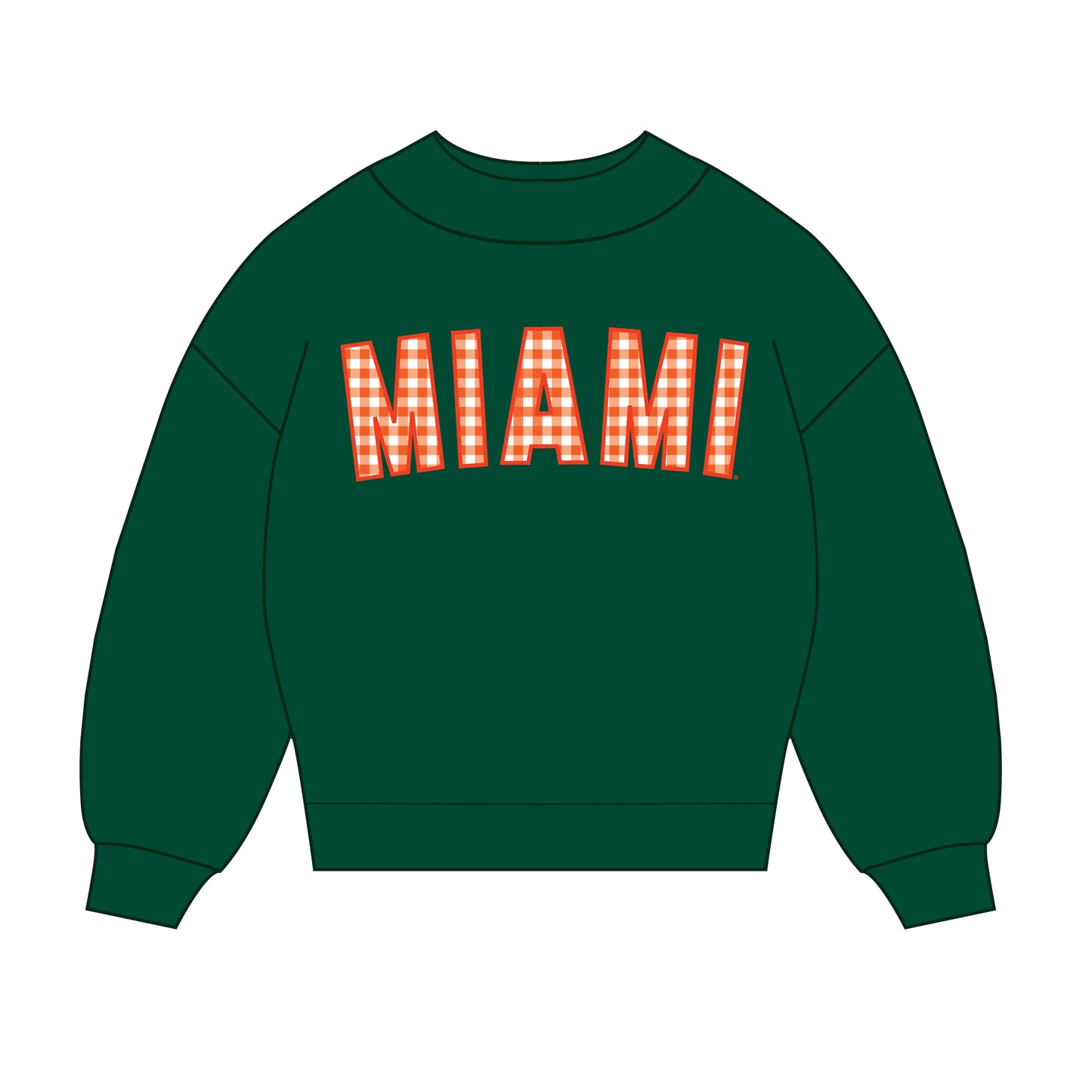 The Mallory Gingham Mockneck Miami | Green