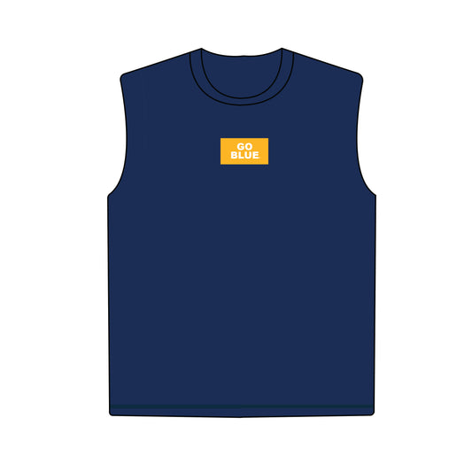 The Anna Active Tank Go Blue Woven Label | Youth Navy