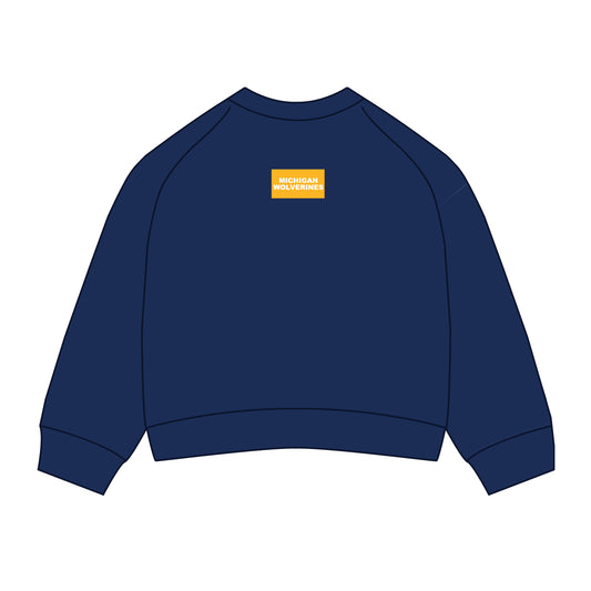 The Ava Airy Crewneck Michigan Woven Label | Navy