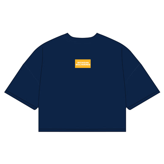 The Kristen Airy Shirt Michigan Wolverines Woven Label | Navy