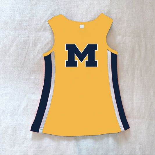 The Power Stripe Cheer Dress Michigan | Youth Gold