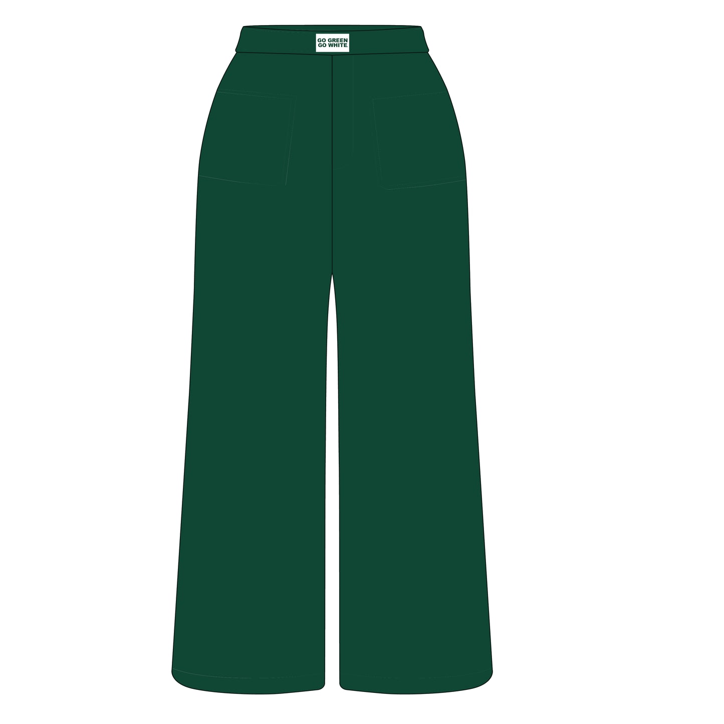 The Ava Airy Pants Go Green Go White Woven Label | Dark Green