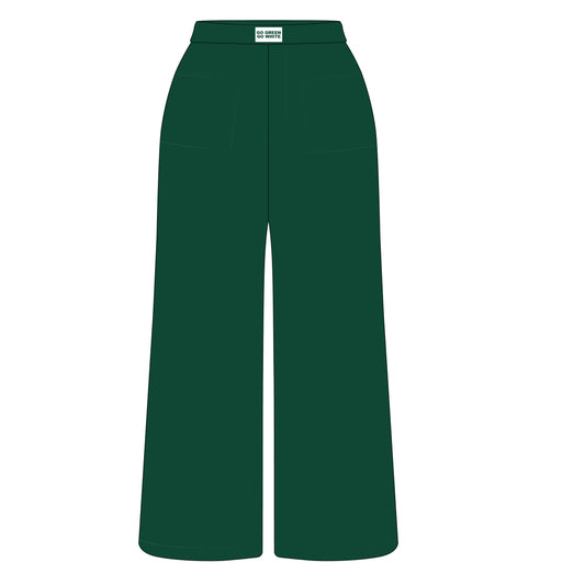 The Ava Airy Pants Go Green Go White Woven Label | Dark Green