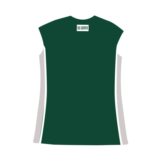 The Campbell Cap Sleeve Dress Go Green Go White Woven Label | Dark Green