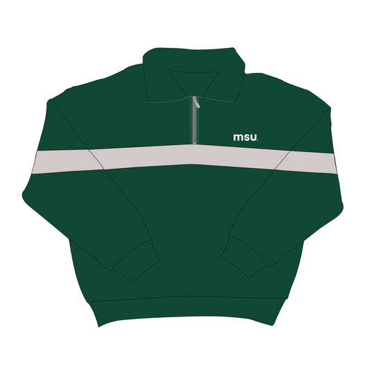 The Heather Half Zip Michigan State | Dark Green