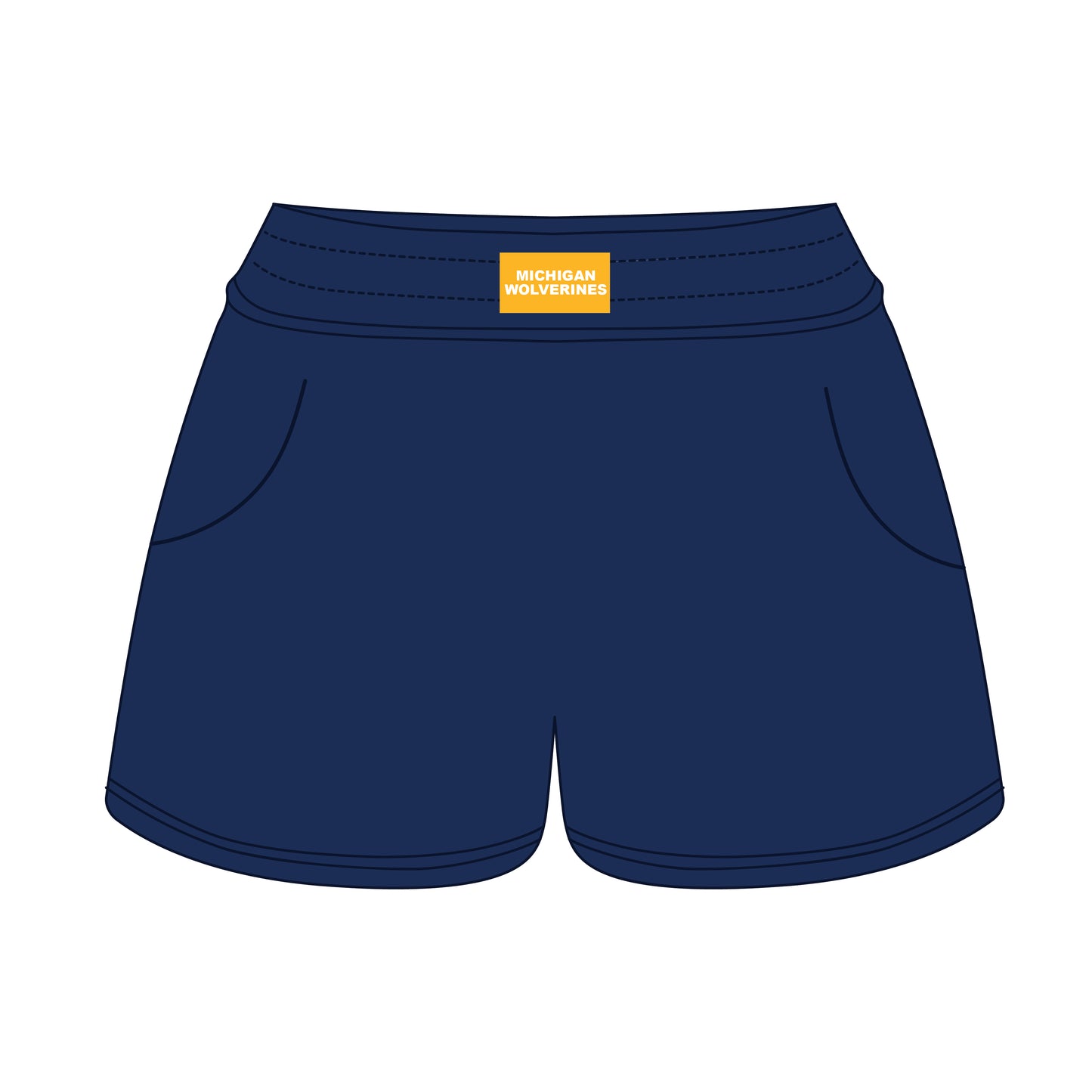 The Ava Airy Shorts Michigan Wolverines Woven Label | Navy