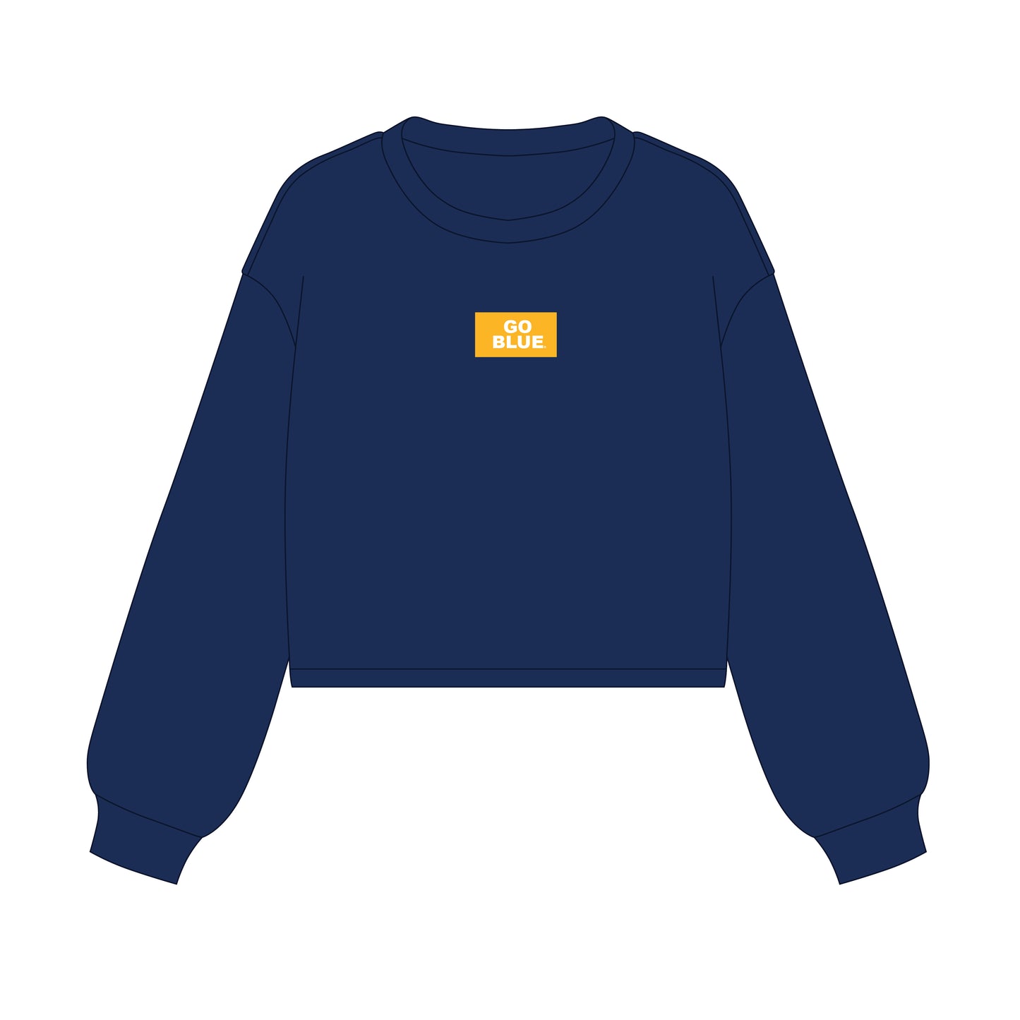 The Becca Boxy Crewneck Go Blue Woven Label | Navy