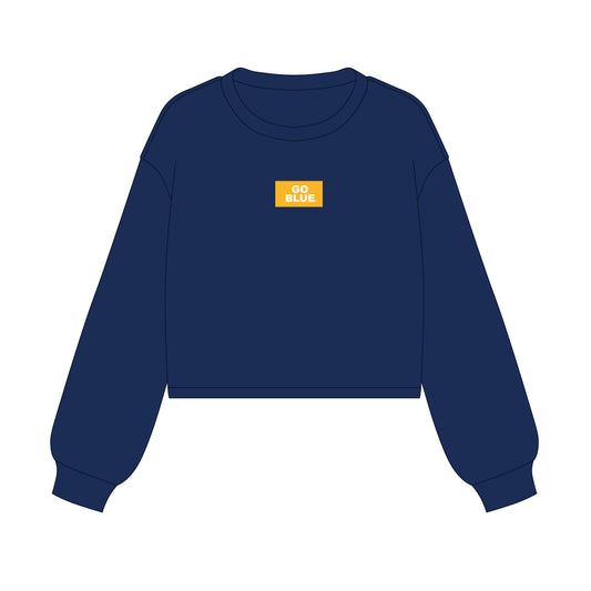 The Becca Boxy Crewneck Go Blue Woven Label | Youth Navy