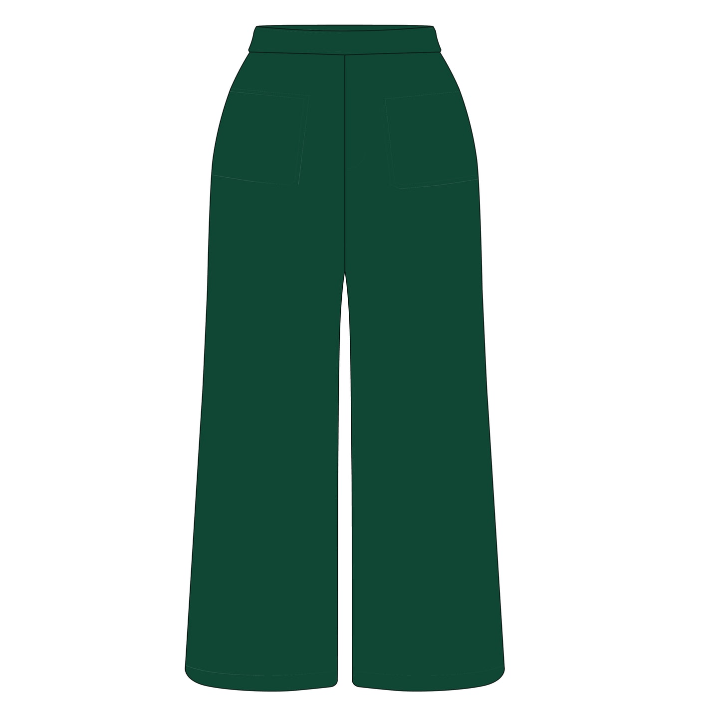 The Ava Airy Pants Go Green Go White Woven Label | Dark Green