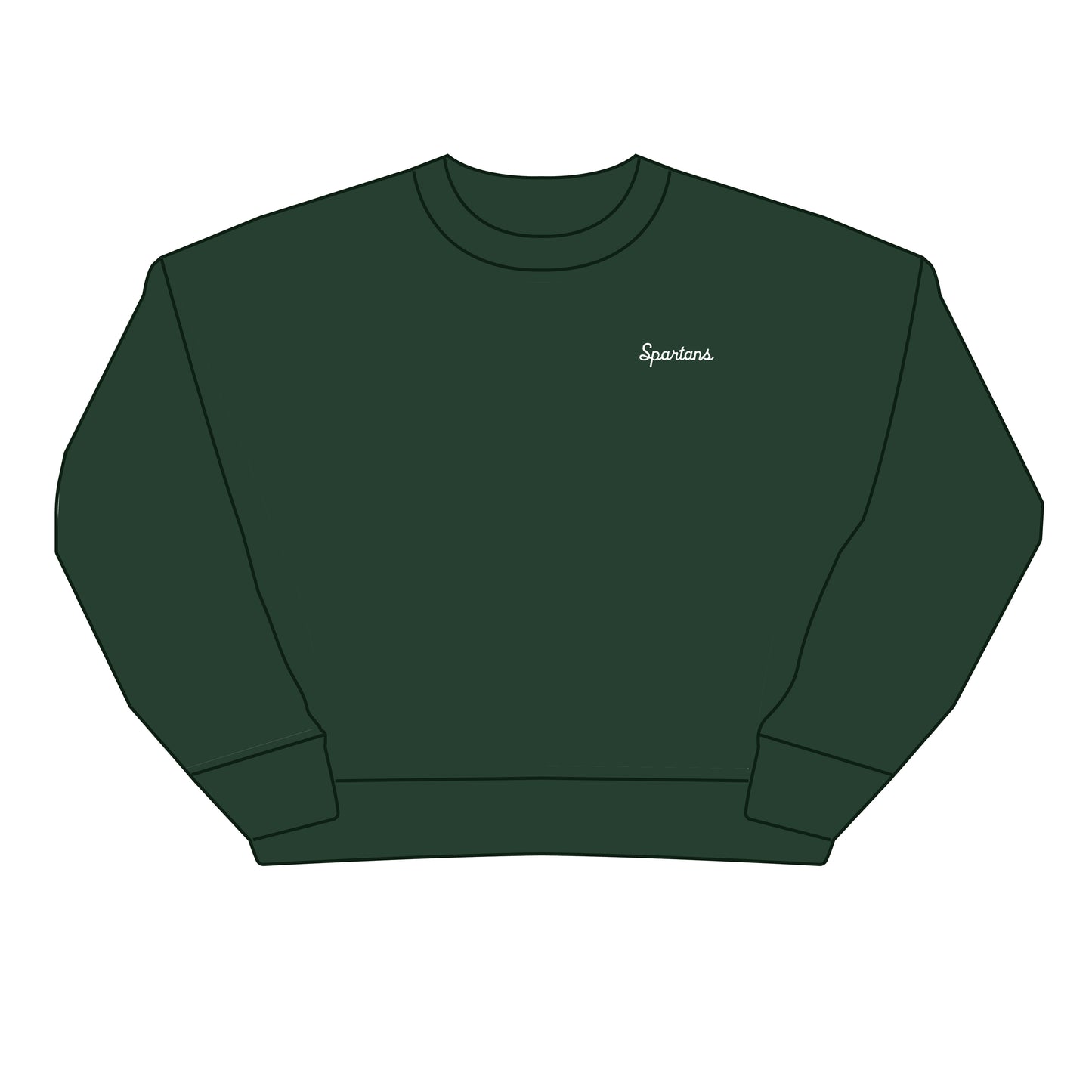 The Brooke Solid Crewneck Michigan State | Dark Green