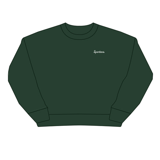 The Brooke Solid Crewneck Michigan State | Dark Green