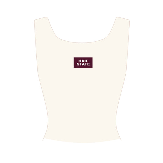 The Alli Ribbed Tank Hail State Woven Label | Bone
