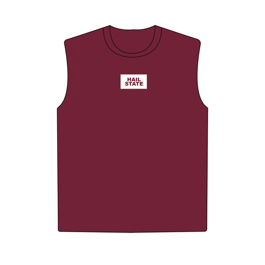The Anna Active Tank Hail State Woven Label | Maroon