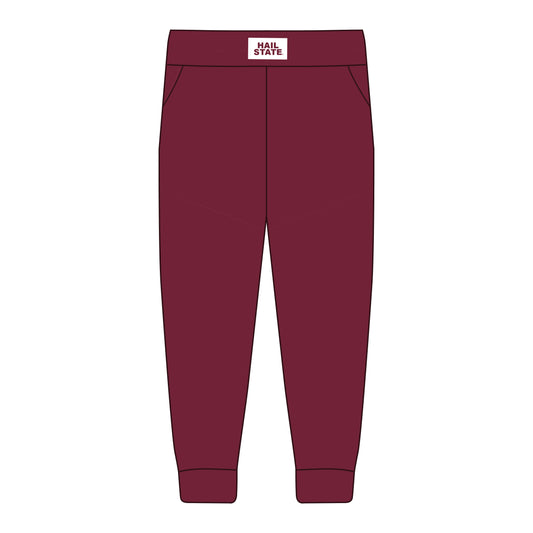 The Becca Joggers Hail State Woven Label | Maroon