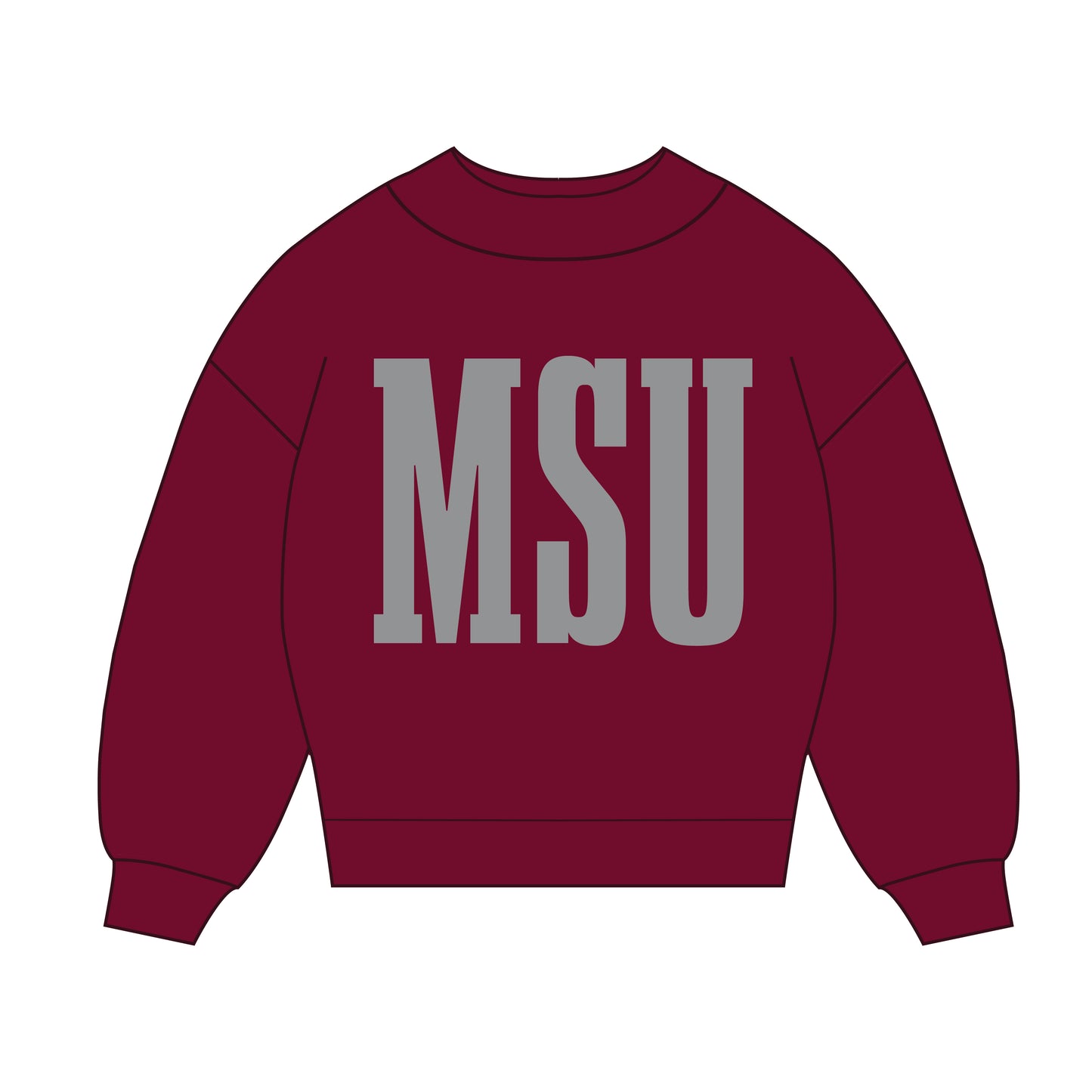The Madi Varsity Mockneck Mississippi State | Deep Maroon