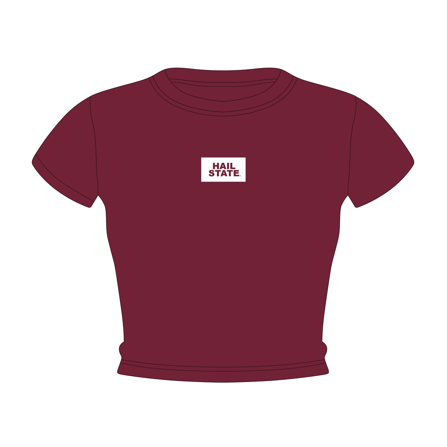 The Raegan Ribbed Baby Tee Hail State Woven Label | Youth Deep Maroon