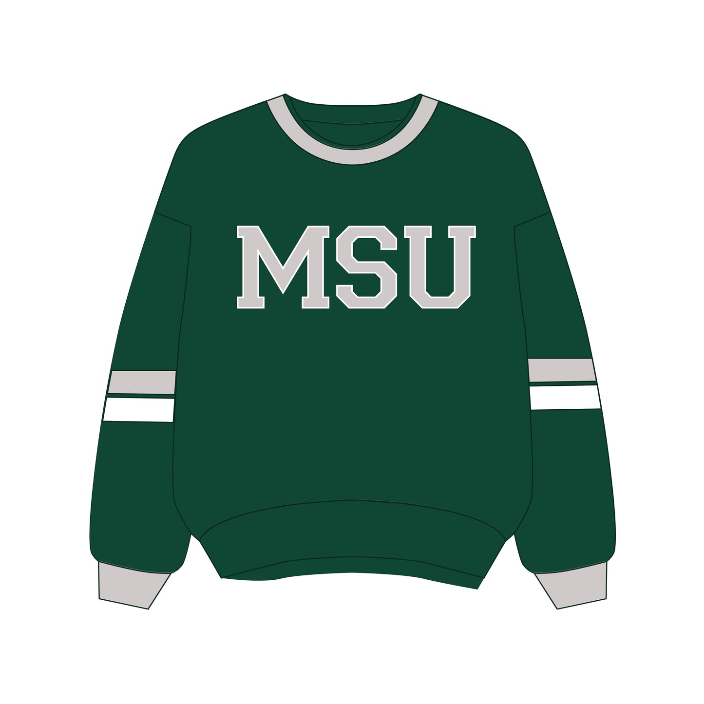 The Virginia Varsity Crewneck Michigan State | Dark Green
