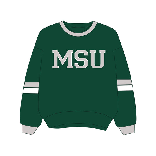 The Virginia Varsity Crewneck Michigan State | Dark Green