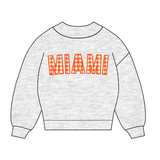 The Mallory Gingham Mockneck Miami | Ash